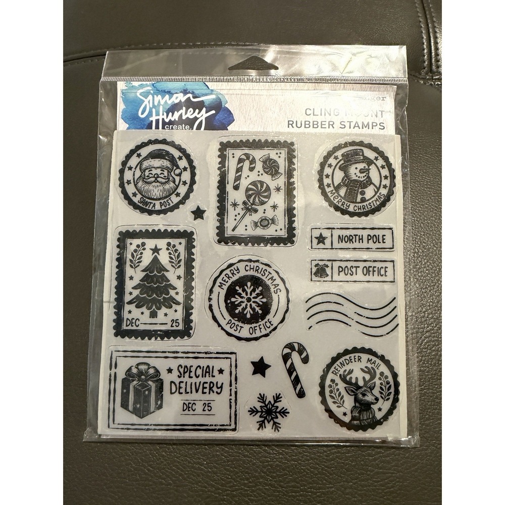 Simon Hurley create. Cling Mount Stamp Christmas Postage